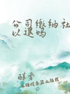 公司缴纳社保可以退吗