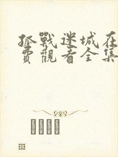 孤战迷城在线免费观看全集