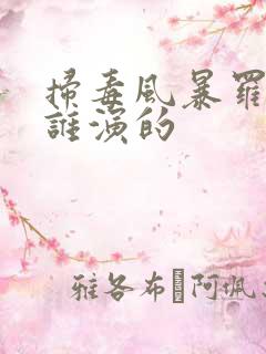 扫毒风暴罗炳章谁演的