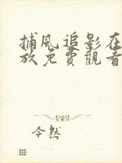 捕风追影在线播放免费观看高清