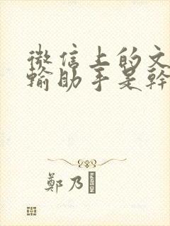 微信上的文件传输助手是干什么的