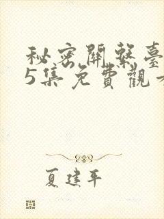 秘密关系台剧第5集免费观看