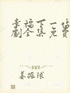 幸福下一站电视剧全集免费观看