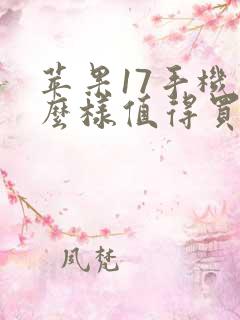 苹果17手机怎么样值得买吗