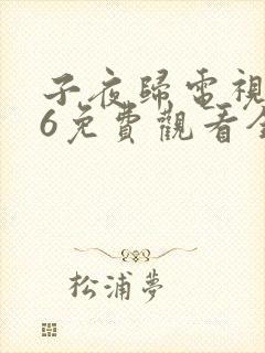 子夜归电视剧16免费观看全集高清