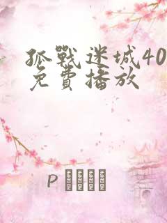 孤战迷城40集免费播放