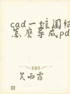 cad一堆图纸怎么导成pdf