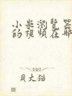 小米浏览器缓存的视频在哪个位置