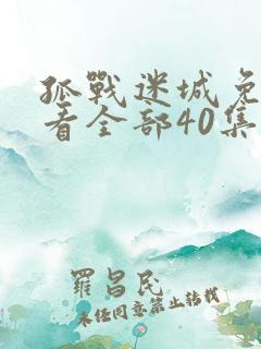 孤战迷城免费观看全部40集