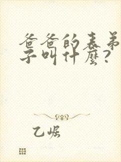 爸爸的表弟的儿子叫什么?