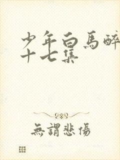 少年白马醉春风十七集