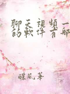 聊天视频一对一的软件有哪些