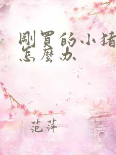 刚买的小猪拉稀怎么办