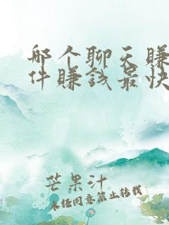 哪个聊天赚钱软件赚钱最快