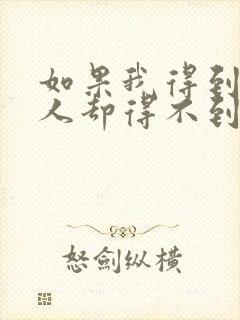 如果我得到你的人却得不到你的心歌词