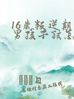 16岁叛逆期的男孩子该怎样去沟通教育