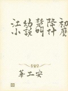 江幼楚降初齐措小说叫什么名字