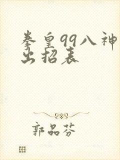 拳皇99八神庵出招表