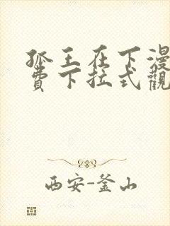 孤王在下漫画免费下拉式观看