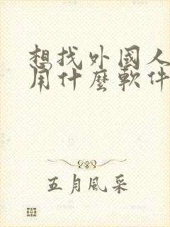 想找外国人聊天用什么软件