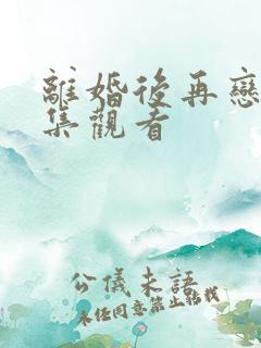 离婚后再恋爱全集观看