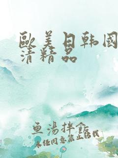 欧美日韩国产高清精品