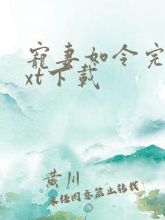 宠妻如令完整txt下载