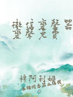 微信变声器实时变声免费