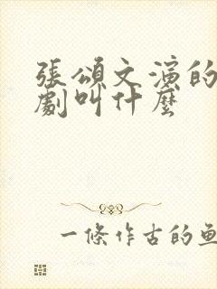 张颂文演的谍战剧叫什么