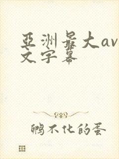 亚洲最大av中文字幕