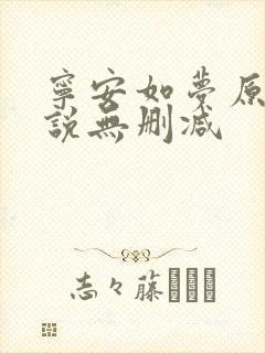 宁安如梦原著小说无删减