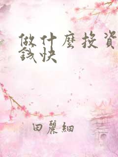 做什么投资少挣钱快