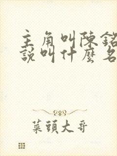 主角叫陈铭的小说叫什么名字