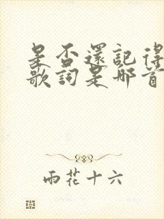 是否还记得我这歌词是哪首歌