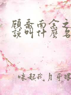 顾乔南余之鸢小说叫什么名字