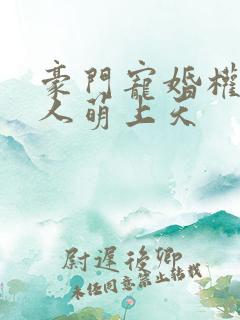 豪门宠婚权少夫人萌上天