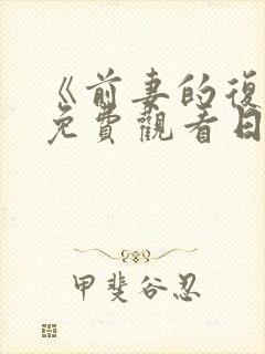 《前妻的复仇》免费观看日剧