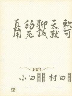 真的聊天软件不用充钱就可聊的