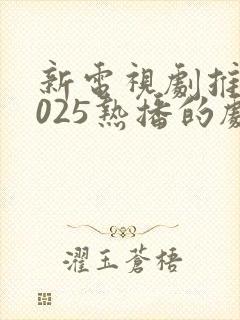 新电视剧推荐2025热播的剧