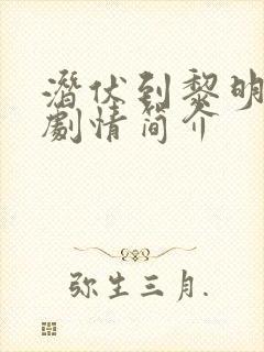 潜伏到黎明之前剧情简介