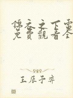 锦衣之下电视剧免费观看全集高清