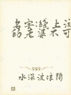 名字:线上游戏的老婆不可能是女生