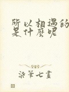 所以相遇的意义是什么呢