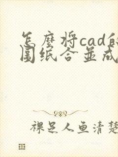 怎么将cad的图纸合并成一个pdf
