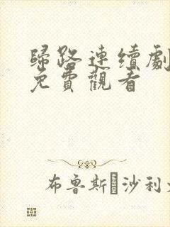 归路连续剧全集免费观看