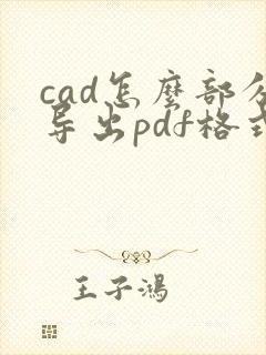 cad怎么部分导出pdf格式
