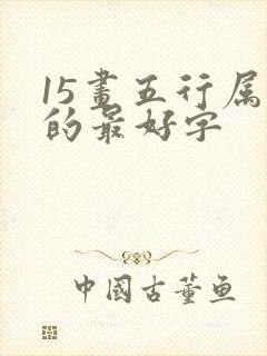 15画五行属水的最好字