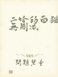 二哈的白猫师尊无删减
