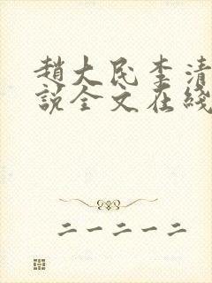 赵大民李清韵小说全文在线阅读