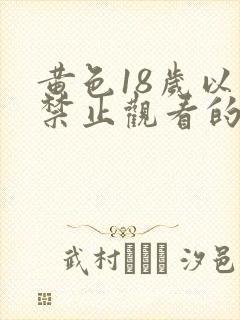 黄色18岁以下禁止观看的网站